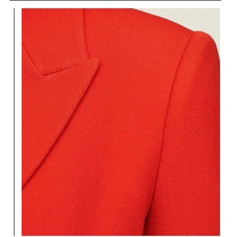Reiss Izzy Cropped Jacket Red Sz. 6 Double Breasted Lined Chic Business Modern - Picture 5 of 16